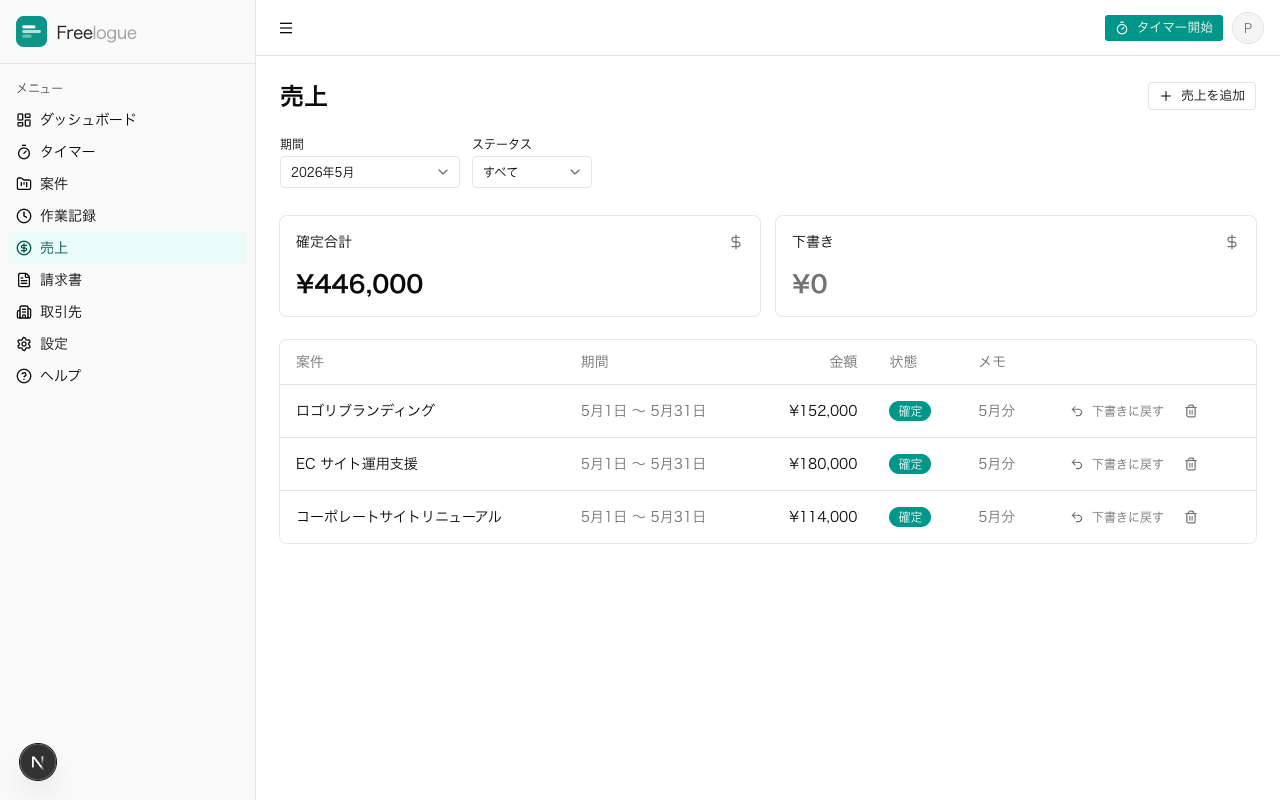 売上画面